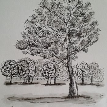 Peinture intitulée "2015-2-mon-arbre" par Sye, Œuvre d'art originale, Encre