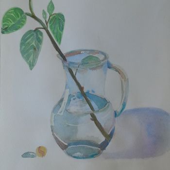 Pintura intitulada "2014-185-la-carafe" por Sye, Obras de arte originais, Aquarela