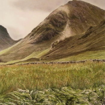 Painting titled "Glencoe, Scottish M…" by Sylvie Geneste, Original Artwork, Pastel