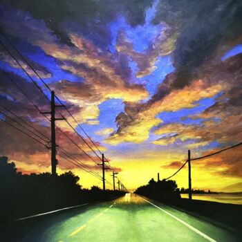 Malerei mit dem Titel "MARCO ON THE ROAD" von Syl20, Original-Kunstwerk, Acryl