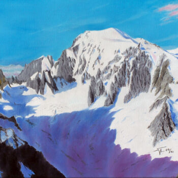 Peinture intitulée "Mont Blanc" par Sylaim, Œuvre d'art originale, Huile