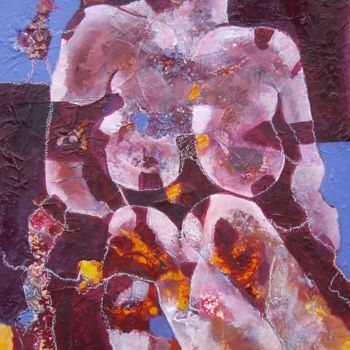 Malerei mit dem Titel "La femme et ses ang…" von Sylvie Oliveri, Original-Kunstwerk, Acryl