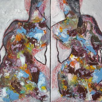 Pintura titulada "Deux et deux" por Sylvie Oliveri, Obra de arte original, Acrílico