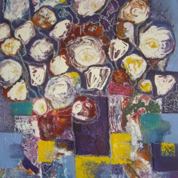 Malerei mit dem Titel "Abstract flowers" von Sylvie Oliveri, Original-Kunstwerk, Acryl