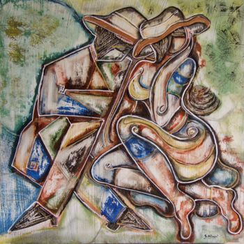 Pintura intitulada "En campagne" por Sylvie Oliveri, Obras de arte originais, Acrílico