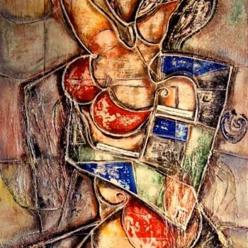 Painting titled "Les amoureux" by Sylvie Oliveri, Original Artwork, Airbrush