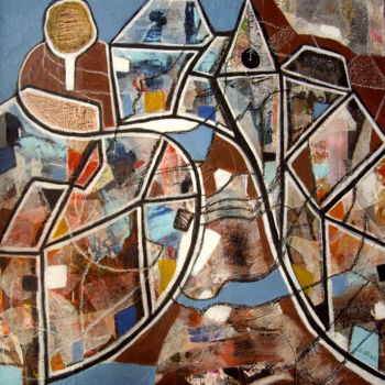 Pittura intitolato "Auprès de mon arbre…" da Sylvie Oliveri, Opera d'arte originale, Acrilico