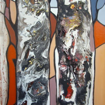 Pintura titulada "Cache-cache dans la…" por Sylvie Oliveri, Obra de arte original, Acrílico