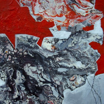 Картина под названием "Abstraction volcani…" - Sylvie Oliveri, Подлинное произведение искусства, Акрил