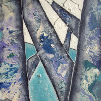 Painting titled "Arbres 2" by Sylvie Oliveri, Original Artwork, Acrylic