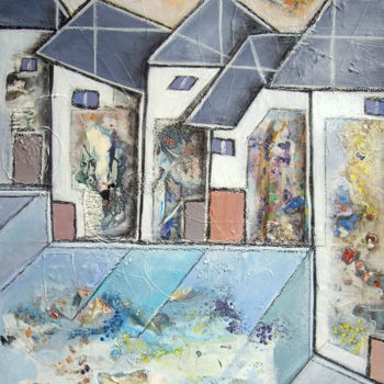 Malerei mit dem Titel "A travers les murs.…" von Sylvie Oliveri, Original-Kunstwerk, Acryl