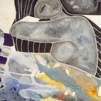 Malarstwo zatytułowany „Nuit douce” autorstwa Sylvie Oliveri, Oryginalna praca, Akryl Zamontowany na Drewniana rama noszy