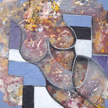 Peinture intitulée "Courbes et droites" par Sylvie Oliveri, Œuvre d'art originale, Acrylique