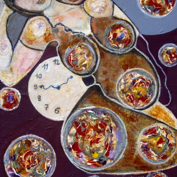 Peinture intitulée "Le temps des rondeu…" par Sylvie Oliveri, Œuvre d'art originale, Acrylique Monté sur Châssis en bois