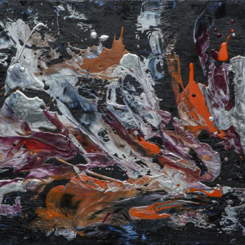 Painting titled "L'envol abstrait 3" by Sylen, Original Artwork, Encaustic