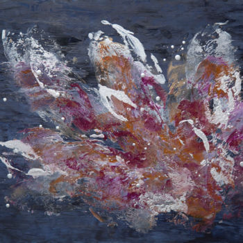 Peinture intitulée "Floraison abstrait 7" par Sylen, Œuvre d'art originale, Encaustique