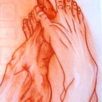 Drawing titled "Jeu de pieds à deux" by Sylia Tenvelert, Original Artwork, Other