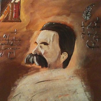 Painting titled "Nietzsche" by Sylk, Original Artwork, Acrylic
