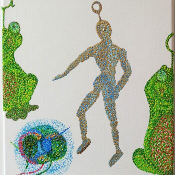 Картина под названием "N°5) Robot après to…" - Sylvain Zabeth, Подлинное произведение искусства, Акрил Установлен на Деревян…