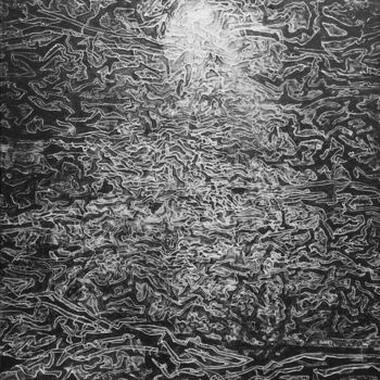 Картина под названием "La grotte" - Sylvain Clercant, Подлинное произведение искусства, Акрил Установлен на Деревянная рама…