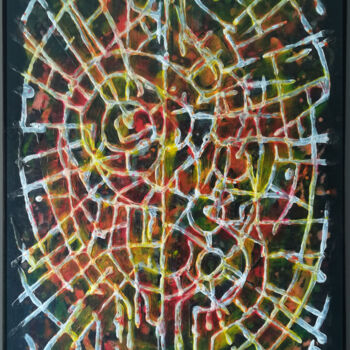 Painting titled "Abstrait 20/ titre…" by Sylvain Dousset, Original Artwork, Acrylic Mounted on Wood Stretcher frame