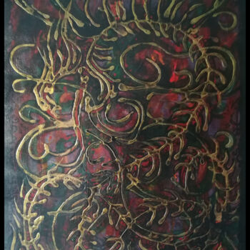 Painting titled "Serpent Or 29 / Tit…" by Sylvain Dousset, Original Artwork, Acrylic Mounted on Wood Stretcher frame