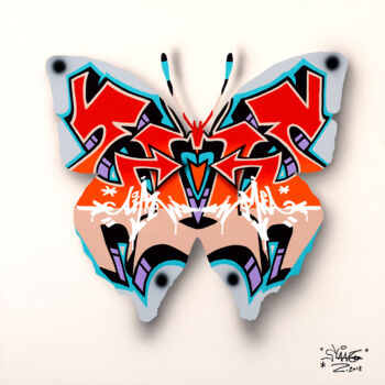 Pintura titulada "urban-butterfly-42-…" por Sylvain Lang, Obra de arte original, Acrílico