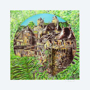 Gravures & estampes intitulée "Château de Fougères…" par Sylvain Thieurmel, Œuvre d'art originale, Encre