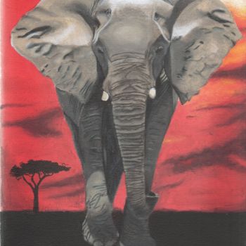 제목이 "Elephant d'Afrique…"인 미술작품 Sissi로, 원작, 아크릴
