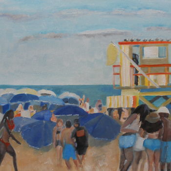 Malarstwo zatytułowany „Miami beach 1” autorstwa Sylvaine Salahub, Oryginalna praca, Olej