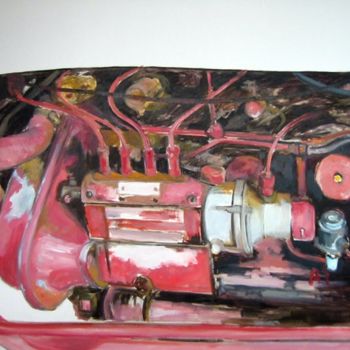 Painting titled "Ventre rouge 3" by Sylvain Thevenon, Original Artwork