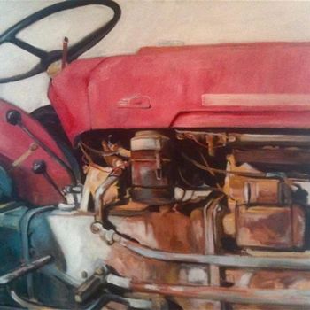 Painting titled "Tracteur 2" by Sylvain Thevenon, Original Artwork