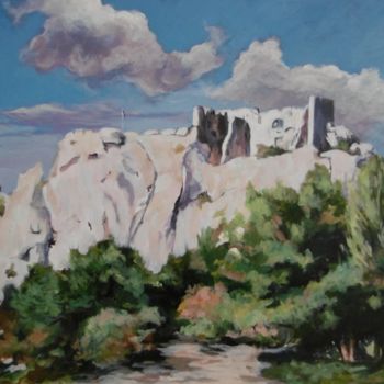 Painting titled "Les Baux de Provence" by Sylvain Thevenon, Original Artwork, Acrylic