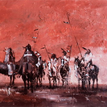 Peinture intitulée "Indiens" par Sylvain Thevenon, Œuvre d'art originale, Acrylique