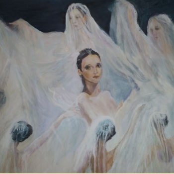 Painting titled "ballet-dancers-in-w…" by Sylva Zalmanson, Original Artwork