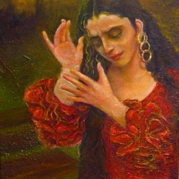 Pintura titulada "Flamenco's rhythm" por Sylva Zalmanson, Obra de arte original