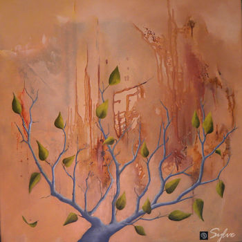 Peinture intitulée "L'arbre-fée" par Sylviane Lacroze, Œuvre d'art originale, Huile