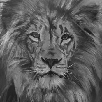 Pittura intitolato "Lion #2" da Sylvère Dusong, Opera d'arte originale, Acrilico