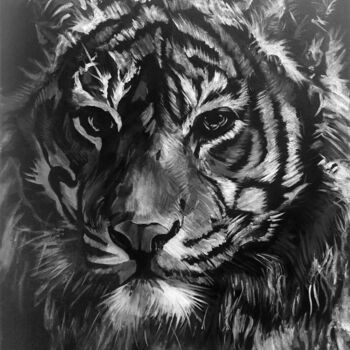 Pintura intitulada "Tigre" por Sylvère Dusong, Obras de arte originais, Acrílico