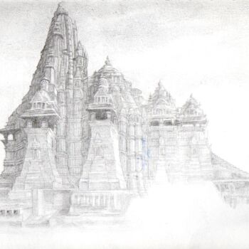 Drawing titled "Temple Vishvanatha…" by Sylvère Dusong, Original Artwork, Pencil