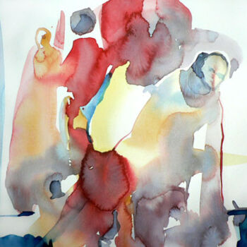 Painting titled "Groupe" by Sylvia Baldeva, Original Artwork, Watercolor