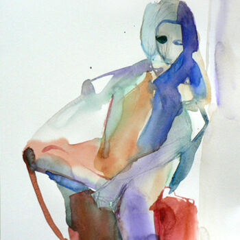 Peinture intitulée "Repos" par Sylvia Baldeva, Œuvre d'art originale, Aquarelle