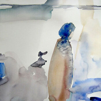 「Face à la mer」というタイトルの絵画 Sylvia Baldevaによって, オリジナルのアートワーク, 水彩画