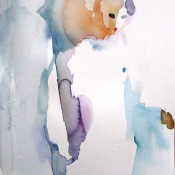 Painting titled "Apparaître" by Sylvia Baldeva, Original Artwork, Watercolor