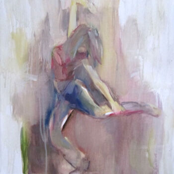 「Danse」というタイトルの絵画 Sylvia Baldevaによって, オリジナルのアートワーク, オイル ウッドストレッチャーフレームにマウント
