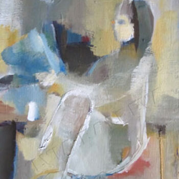 Malerei mit dem Titel "Liseuse" von Sylvia Baldeva, Original-Kunstwerk, Acryl