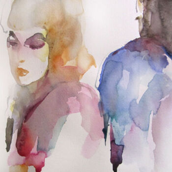 Malerei mit dem Titel "Rancune" von Sylvia Baldeva, Original-Kunstwerk, Aquarell