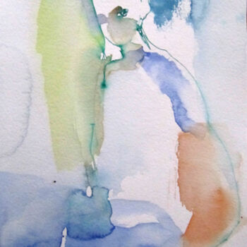 Malerei mit dem Titel "Silhouette" von Sylvia Baldeva, Original-Kunstwerk, Aquarell