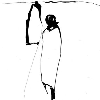 Disegno intitolato "Suivre" da Sylvia Baldeva, Opera d'arte originale, Inchiostro