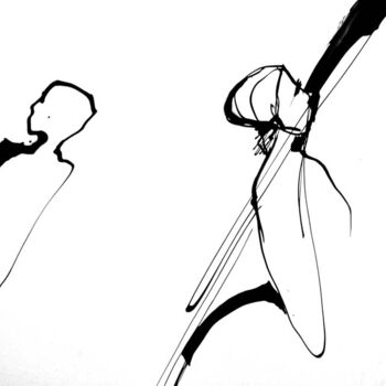 「Séparés」というタイトルの描画 Sylvia Baldevaによって, オリジナルのアートワーク, インク